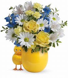 Teleflora's Sweet Peep Bouquet - Baby Blue from Swindler and Sons Florists in Wilmington, OH